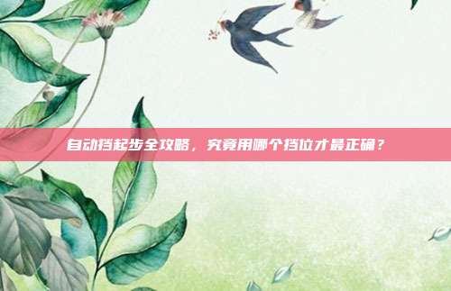 自动挡起步全攻略，究竟用哪个挡位才最正确？