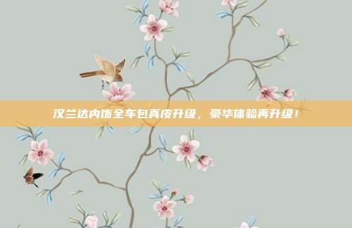 汉兰达内饰全车包真皮升级，豪华体验再升级！