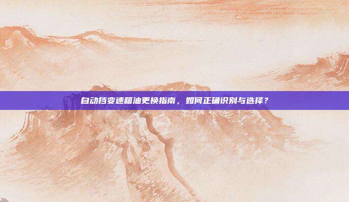 自动挡变速箱油更换指南，如何正确识别与选择？