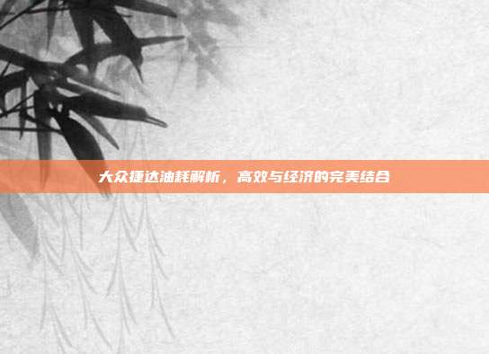 大众捷达油耗解析，高效与经济的完美结合