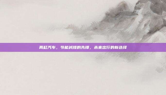 两缸汽车，节能减排的先锋，未来出行的新选择
