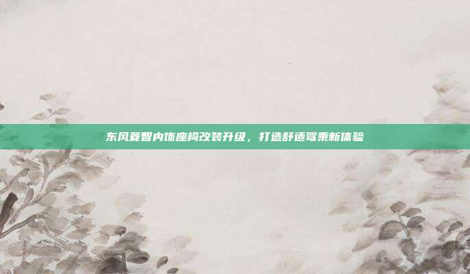 东风菱智内饰座椅改装升级，打造舒适驾乘新体验