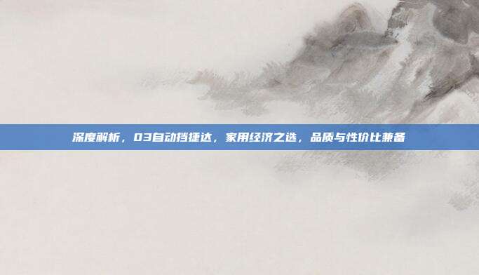 深度解析，03自动挡捷达，家用经济之选，品质与性价比兼备