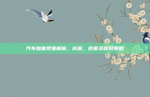 汽车加塞现象解析，成因、危害及应对策略