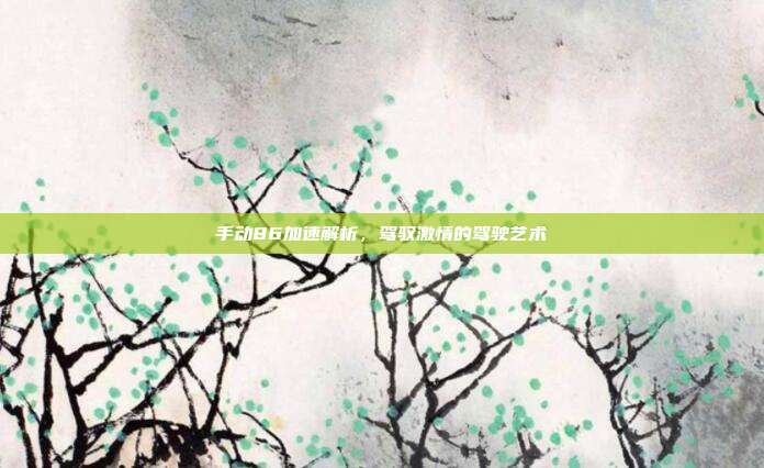 手动86加速解析，驾驭激情的驾驶艺术
