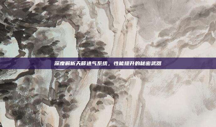 深度解析天籁进气系统，性能提升的秘密武器