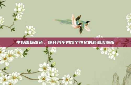 中控面板改色，提升汽车内饰个性化的新潮流解析
