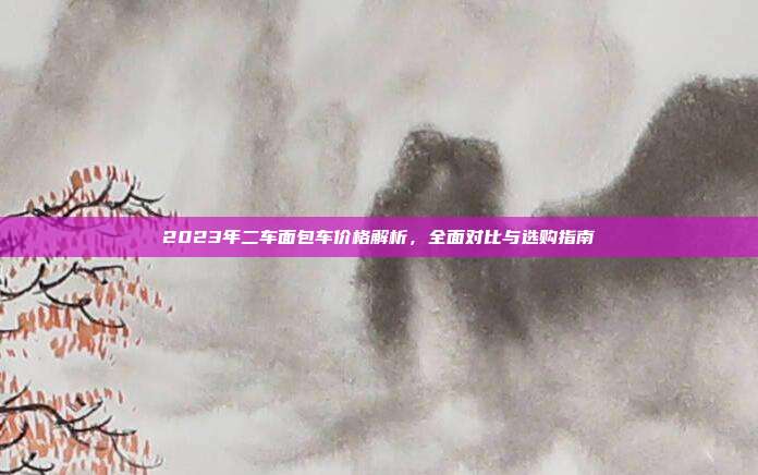 2023年二车面包车价格解析，全面对比与选购指南