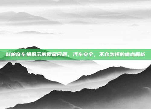 科帕奇车祸揭示的质量问题，汽车安全，不容忽视的痛点解析