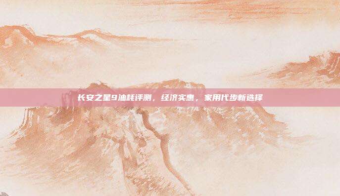 长安之星9油耗评测，经济实惠，家用代步新选择