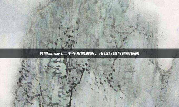 奔驰smart二手车价格解析，市场行情与选购指南