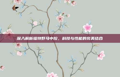 深入解析福特野马中控，科技与性能的完美结合