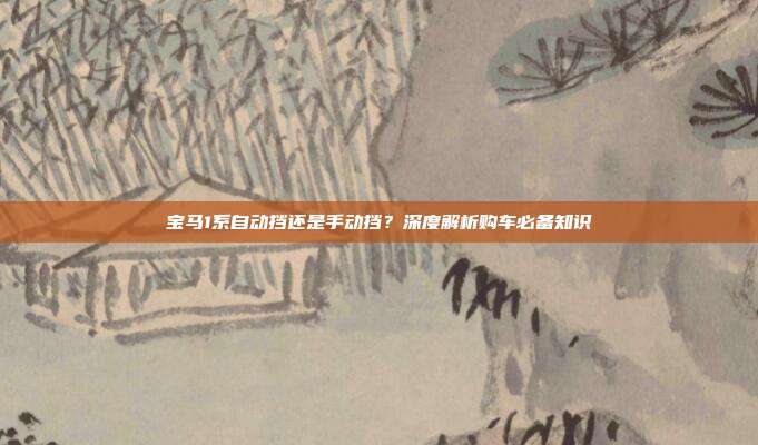 宝马1系自动挡还是手动挡？深度解析购车必备知识