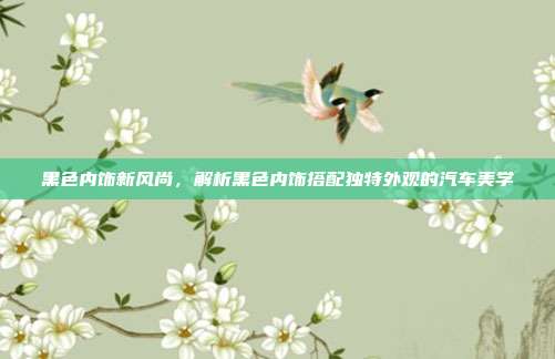黑色内饰新风尚，解析黑色内饰搭配独特外观的汽车美学