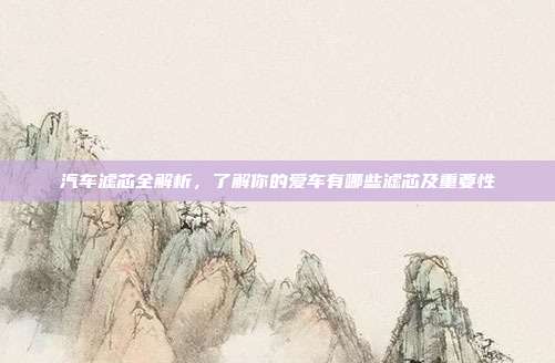 汽车滤芯全解析，了解你的爱车有哪些滤芯及重要性