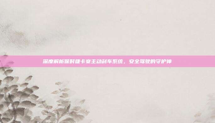 深度解析保时捷卡宴主动刹车系统，安全驾驶的守护神