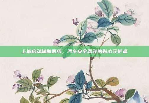 上坡启动辅助系统，汽车安全驾驶的贴心守护者