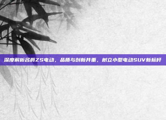 深度解析名爵ZS电动，品质与创新并重，树立小型电动SUV新标杆