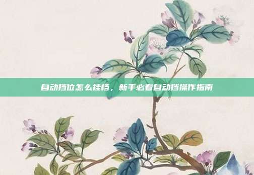 自动挡位怎么挂档，新手必看自动挡操作指南