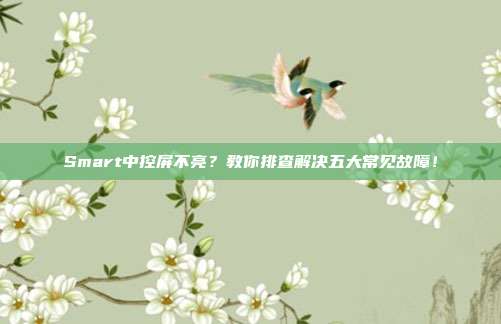 Smart中控屏不亮？教你排查解决五大常见故障！
