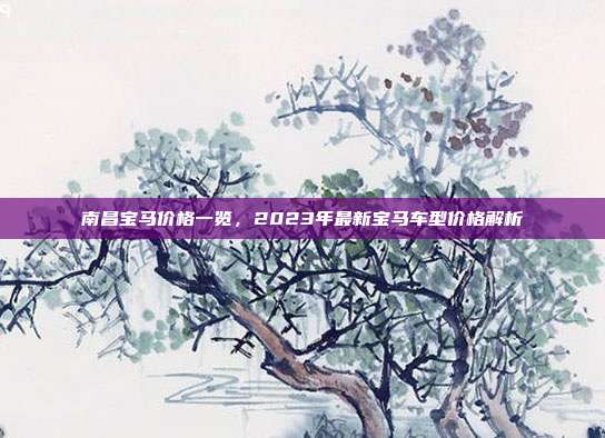 南昌宝马价格一览，2023年最新宝马车型价格解析