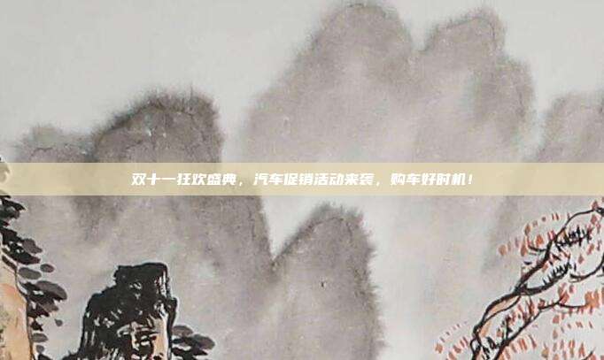 双十一狂欢盛典，汽车促销活动来袭，购车好时机！