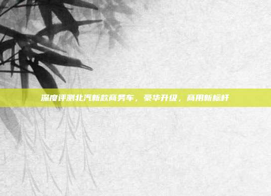 深度评测北汽新款商务车，豪华升级，商用新标杆