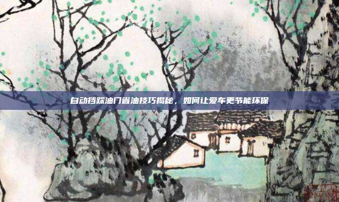 自动挡踩油门省油技巧揭秘，如何让爱车更节能环保