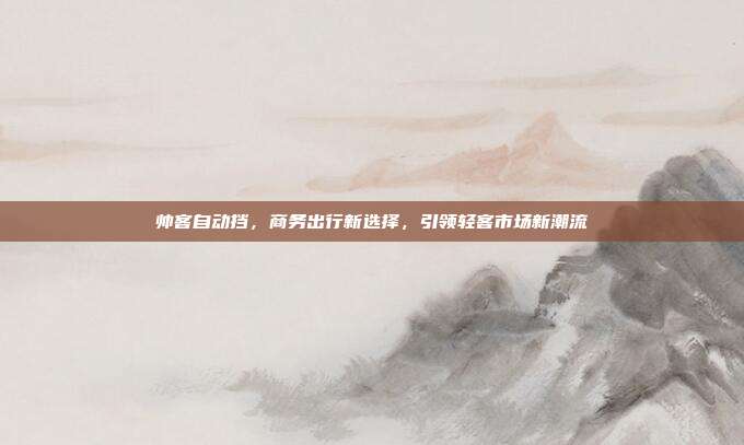 帅客自动挡，商务出行新选择，引领轻客市场新潮流