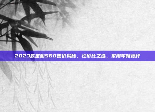 2023款宝骏560售价揭秘，性价比之选，家用车新标杆