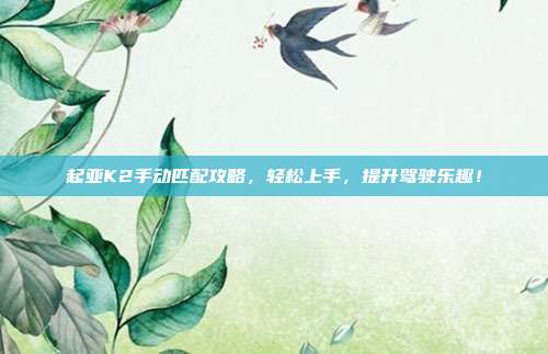起亚K2手动匹配攻略，轻松上手，提升驾驶乐趣！