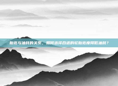 胎宽与油耗的关系，如何选择合适的轮胎宽度降低油耗？
