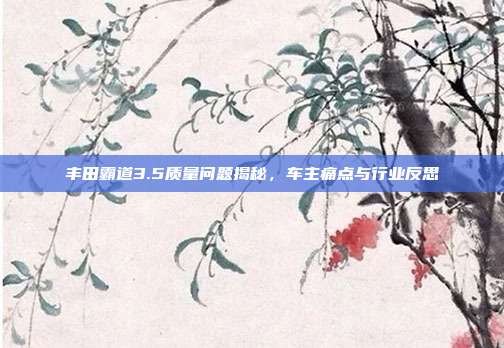 丰田霸道3.5质量问题揭秘，车主痛点与行业反思