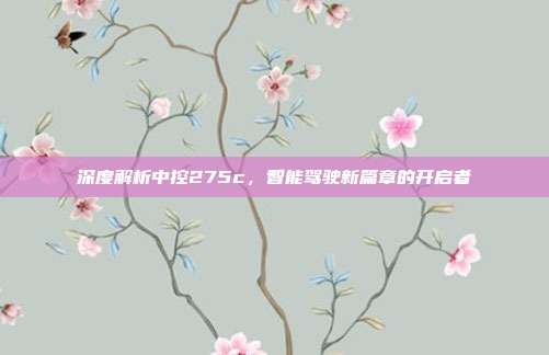 深度解析中控275c，智能驾驶新篇章的开启者
