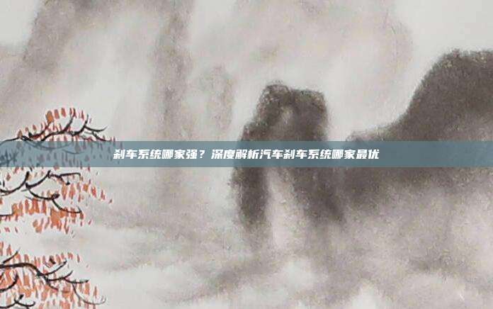 刹车系统哪家强？深度解析汽车刹车系统哪家最优