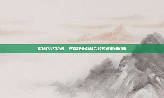 揭秘PUS价格，汽车行业的新兴趋势与市场影响