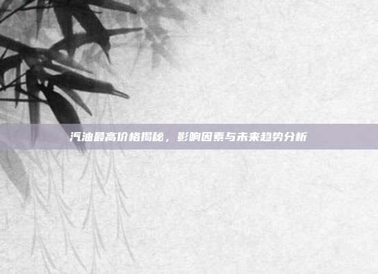 汽油最高价格揭秘，影响因素与未来趋势分析