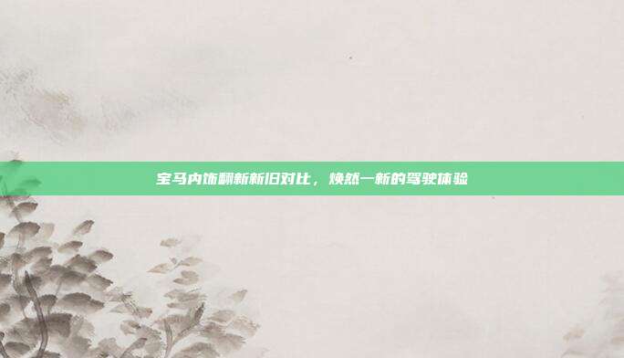 宝马内饰翻新新旧对比，焕然一新的驾驶体验