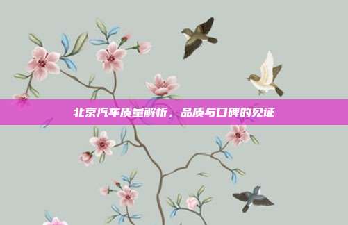 北京汽车质量解析，品质与口碑的见证