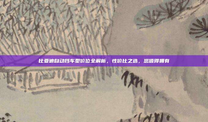 比亚迪自动挡车型价位全解析，性价比之选，您值得拥有