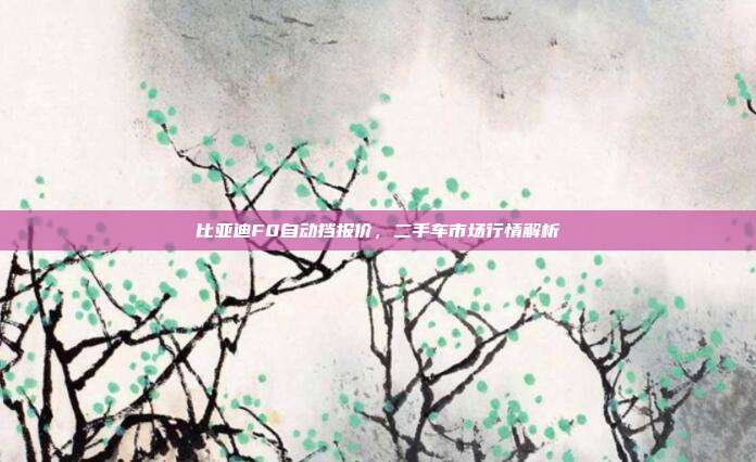 比亚迪F0自动挡报价，二手车市场行情解析