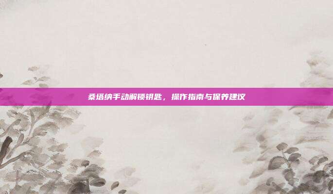 桑塔纳手动解锁钥匙，操作指南与保养建议