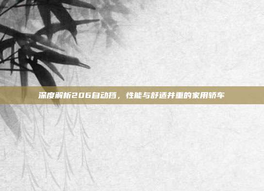 深度解析206自动挡，性能与舒适并重的家用轿车
