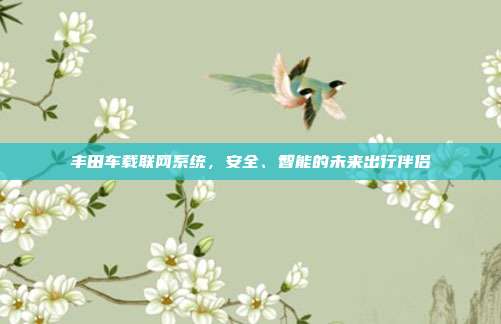 丰田车载联网系统，安全、智能的未来出行伴侣