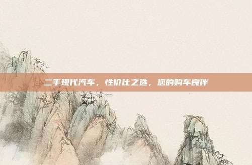 二手现代汽车，性价比之选，您的购车良伴