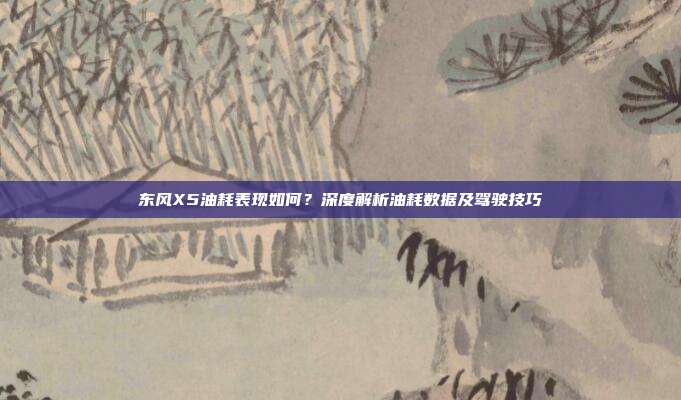东风X5油耗表现如何？深度解析油耗数据及驾驶技巧