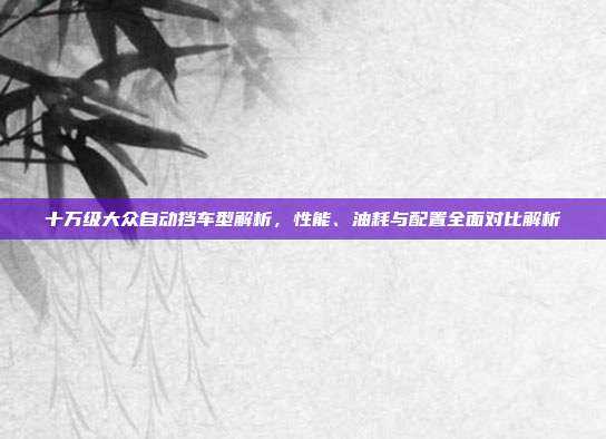 十万级大众自动挡车型解析，性能、油耗与配置全面对比解析