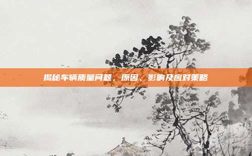 揭秘车辆质量问题，原因、影响及应对策略