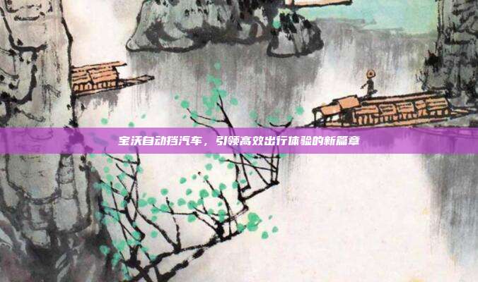 宝沃自动挡汽车，引领高效出行体验的新篇章