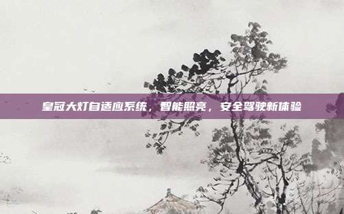 皇冠大灯自适应系统，智能照亮，安全驾驶新体验
